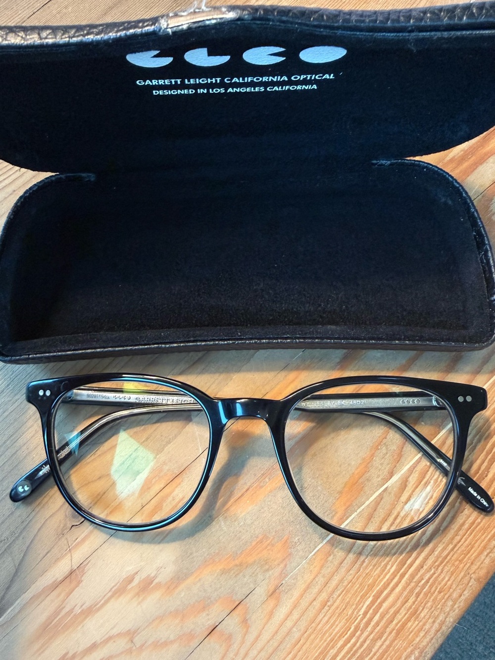 Garrett Leight Black Wellesley Optical Glasses